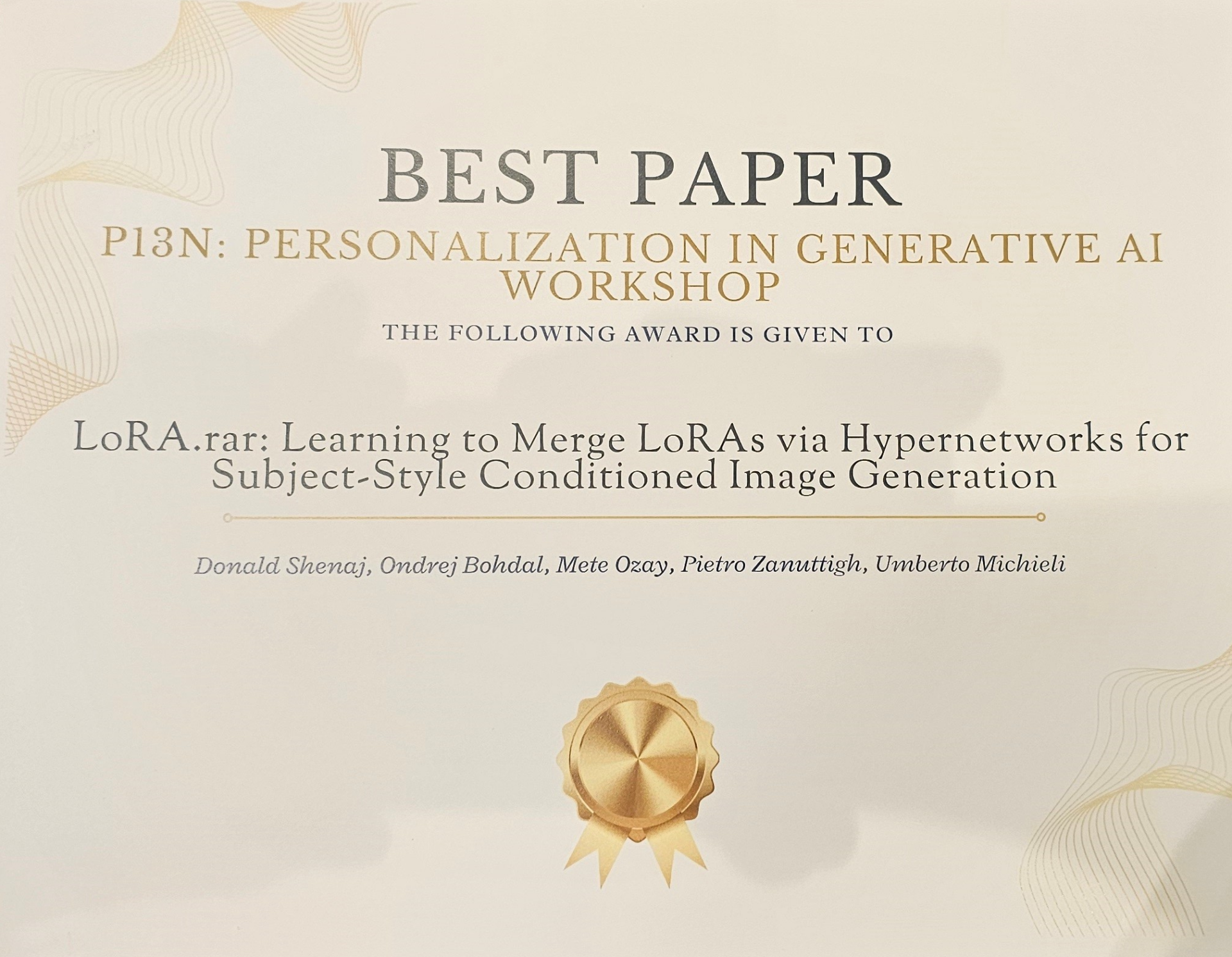 Best Paper Award